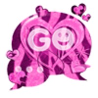 GO SMS Pink Theme Heart Zebra